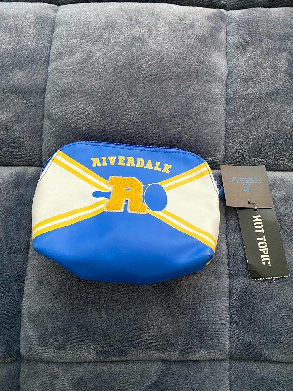 Hot Topic Riverdale Blue, White & Yellow Cheer Cosmetic Pouch